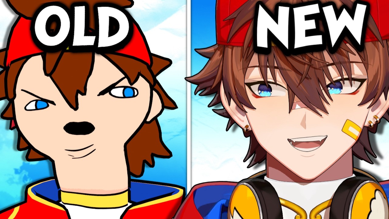 Sun Kenji VTuber old 2D model next to his new upgraded 3D model