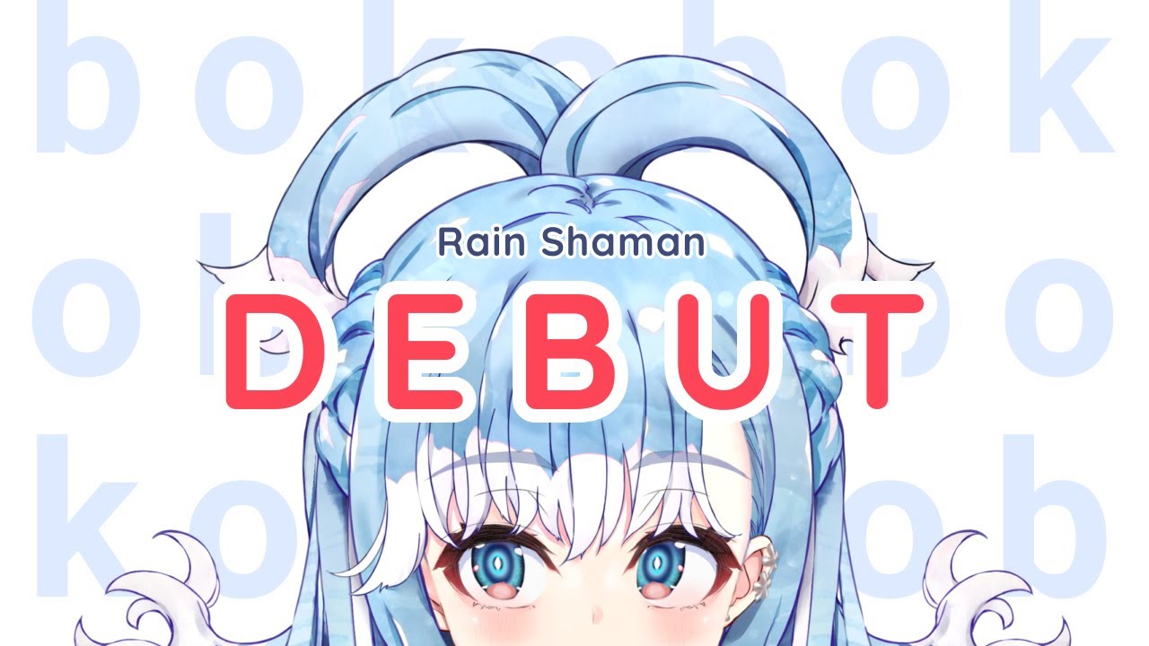 Kobo Kanaeru during her Hololive Indonesia debut stream on March 27, 2022, greeting fans as a rain shaman