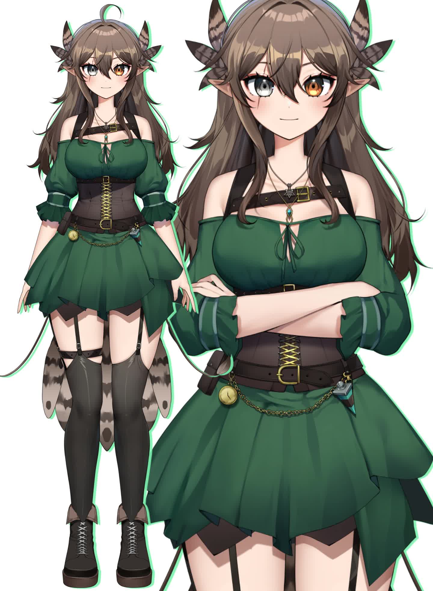 Kumi VTuber Live2D model reference sheet