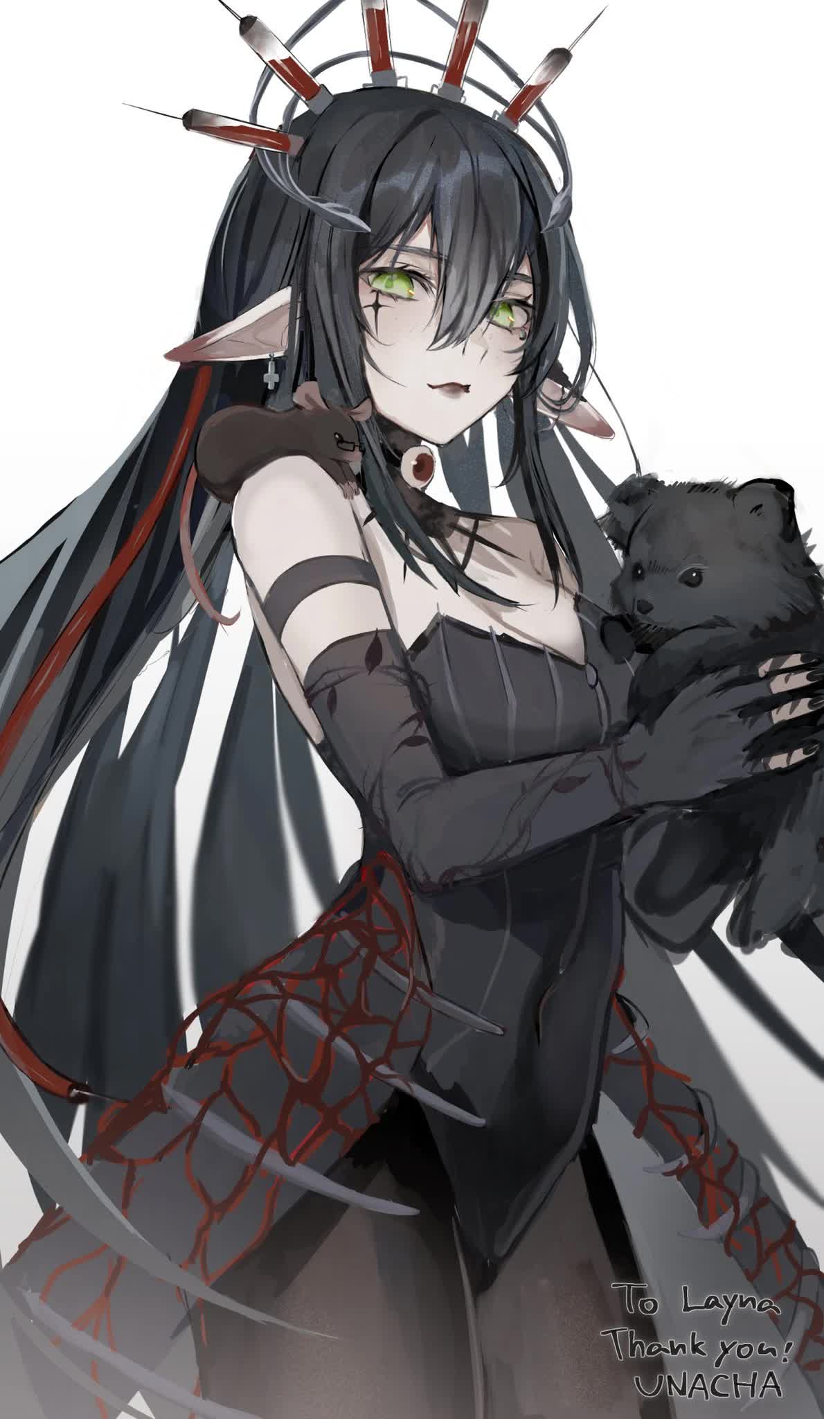 Layna Lazar VTuber model the Blood Mother gothic girl with syringe blood crown