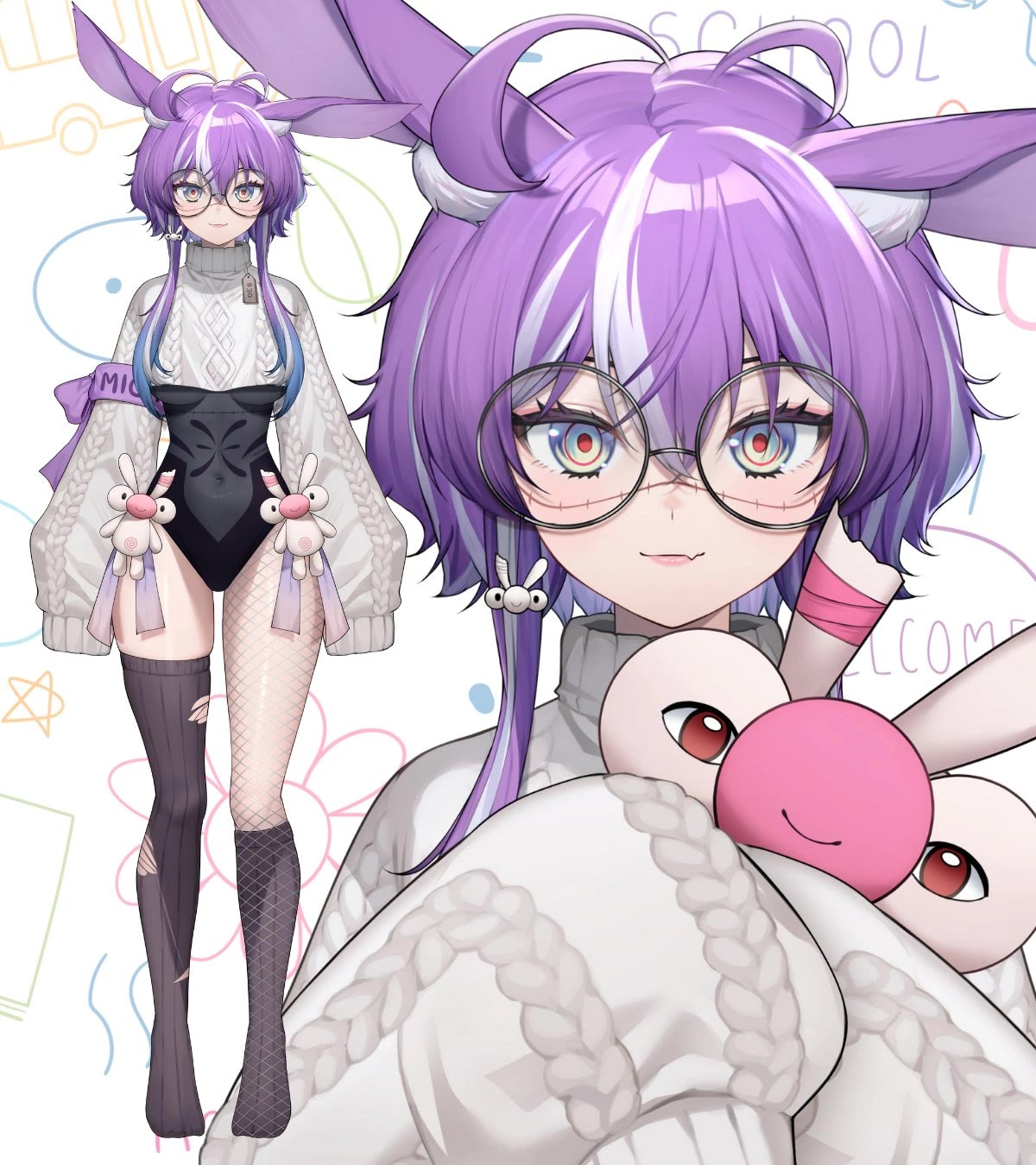 Michi Mochievee outfit variation art, a reminder that fans only ever see her avatar and not her real face.