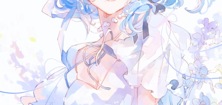 Miilkywayz VTuber cosmic cow 2D model with starry blue hair, horns, and galaxy theme.