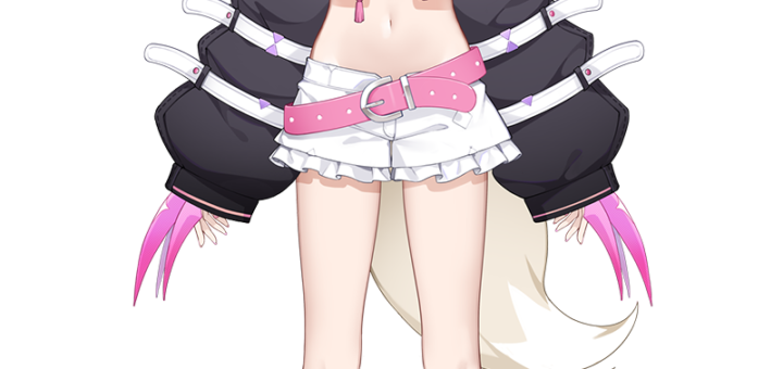 Mococo Abyssgard official Hololive character art in pink