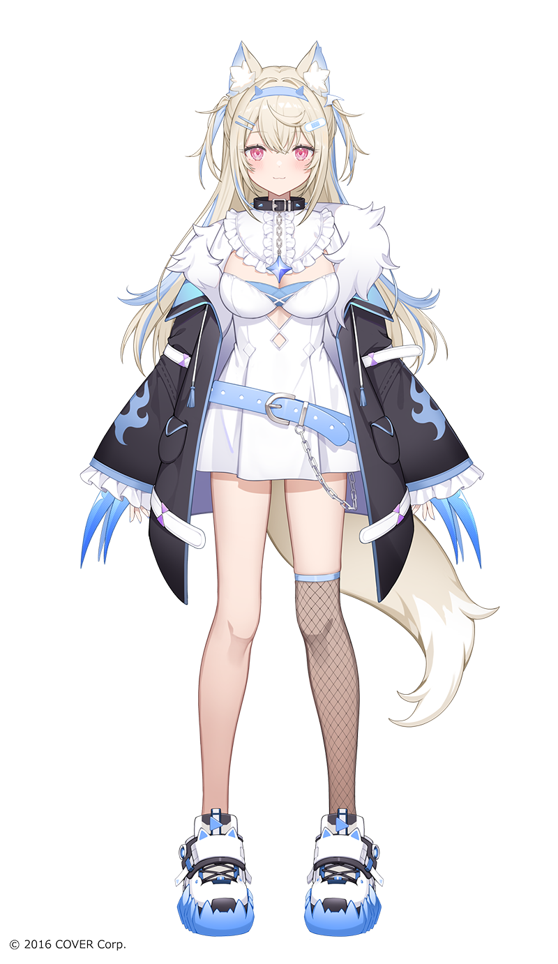 Fuwawa Abyssgard official Hololive character art in blue, Mococo's twin sister