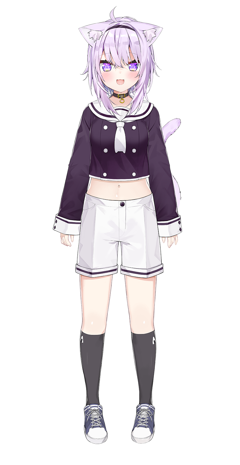 Nekomata Okayu karaoke and singing stream character art
