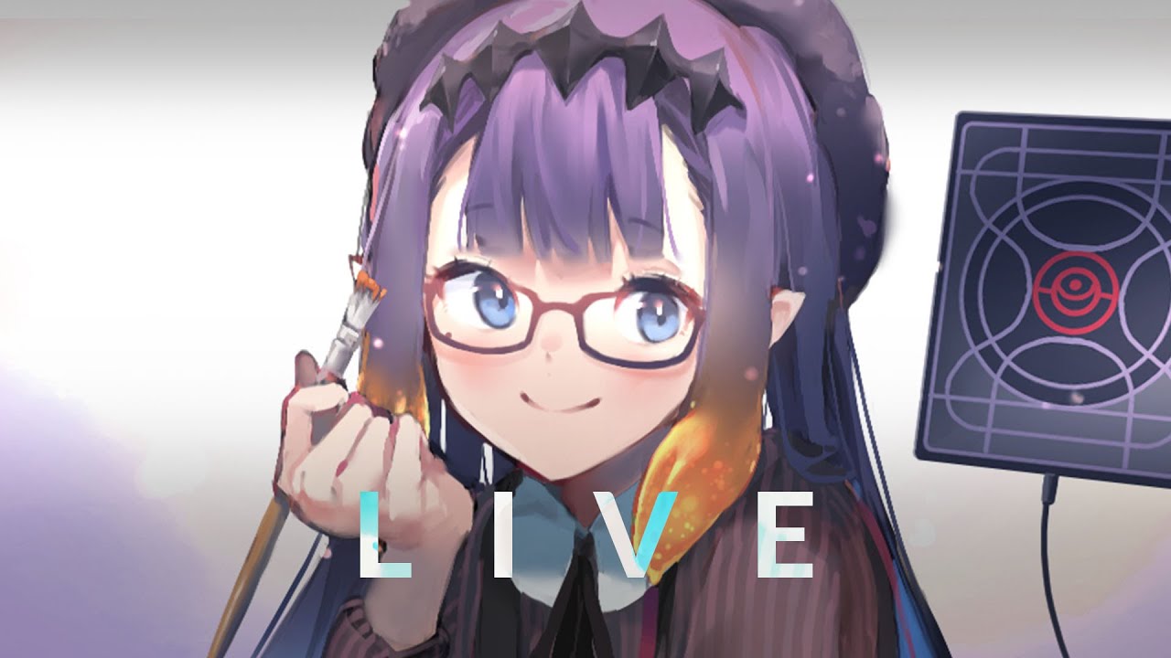 Ninomae Inanis drawing live during a Hololive art stream