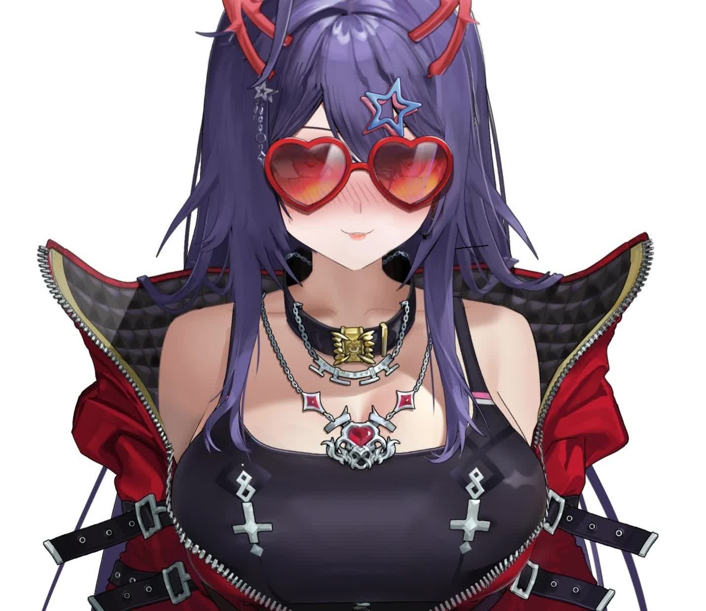 Numi VTuber half-demon model with horns and purple accents, the Akuma Nihmune avatar.