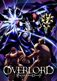 Overlord anime key visual of Ainz Ooal Gown the skeletal undead ruler in dark robes
