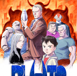 Pluto anime Netflix key visual featuring robot detective Gesicht