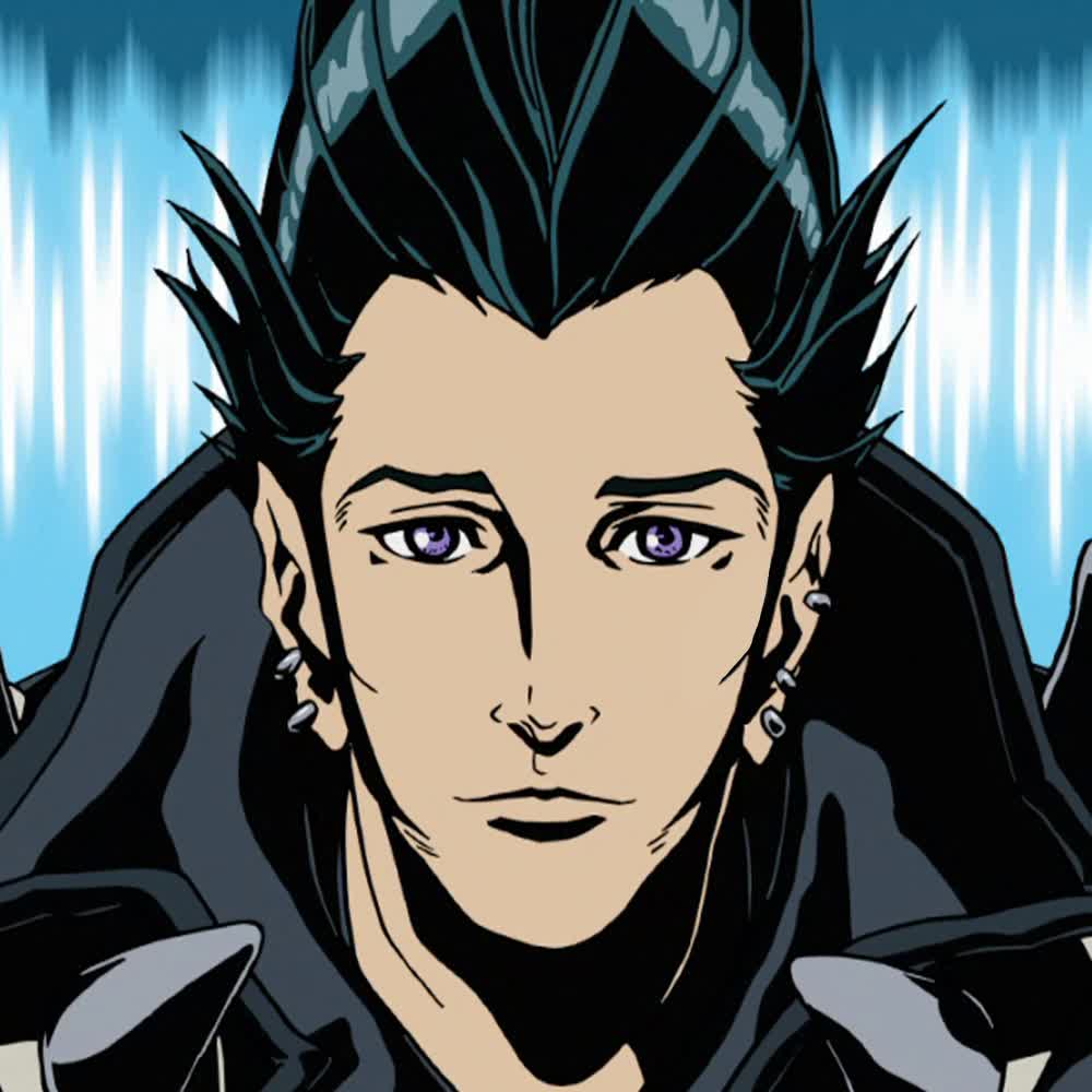 Sweet JP with his tall pompadour in the Redline anime