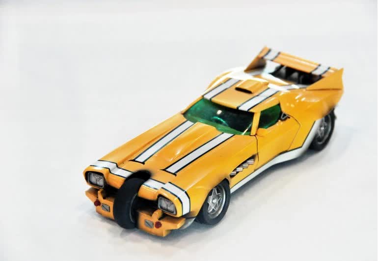Detailed hand-drawn action frame from the Redline anime showing the Trans-Am 20000