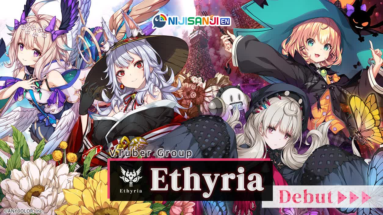 Reimu Endou with Ethyria wave members Enna Alouette Millie Parfait Nina Kosaka