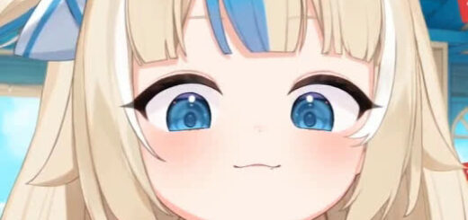 Saba VTuber Sameko Saba official 2D model with blonde hair and blue fish tail