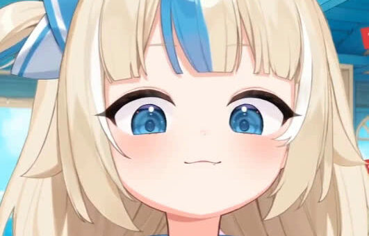 Saba VTuber Sameko Saba official 2D model with blonde hair and blue fish tail