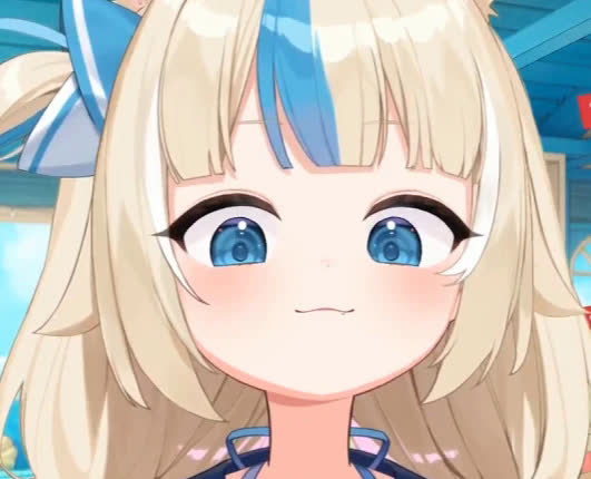Saba VTuber Sameko Saba official 2D model with blonde hair and blue fish tail