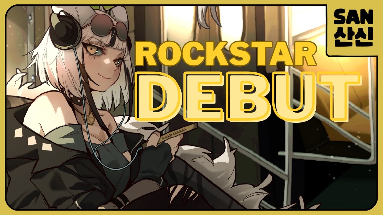 Sansin VTuber rockstar debut showcase art with headphones and goggles