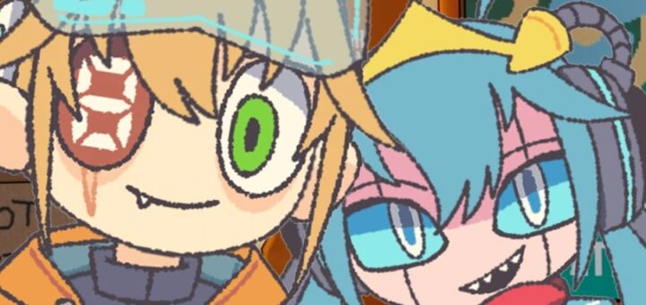 Sigrid and Bird VTuber duo, a mad scientist with a glowing artificial eye and her robot companion