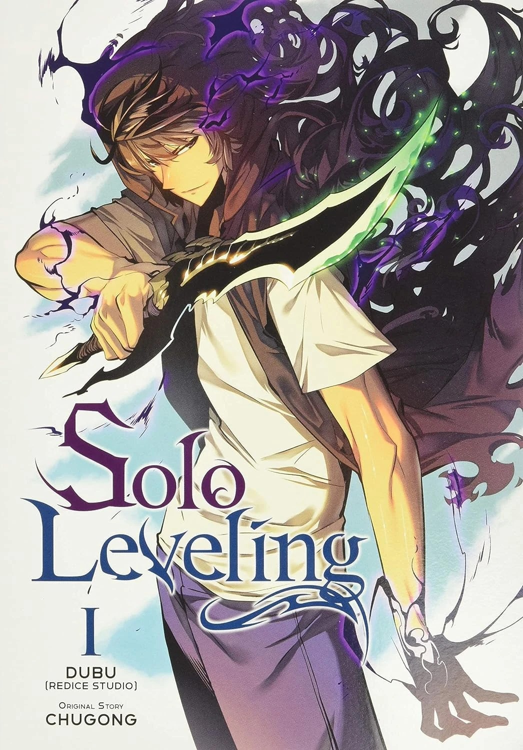 Solo Leveling webtoon volume 1 cover art by Dubu Jang Sung-rak