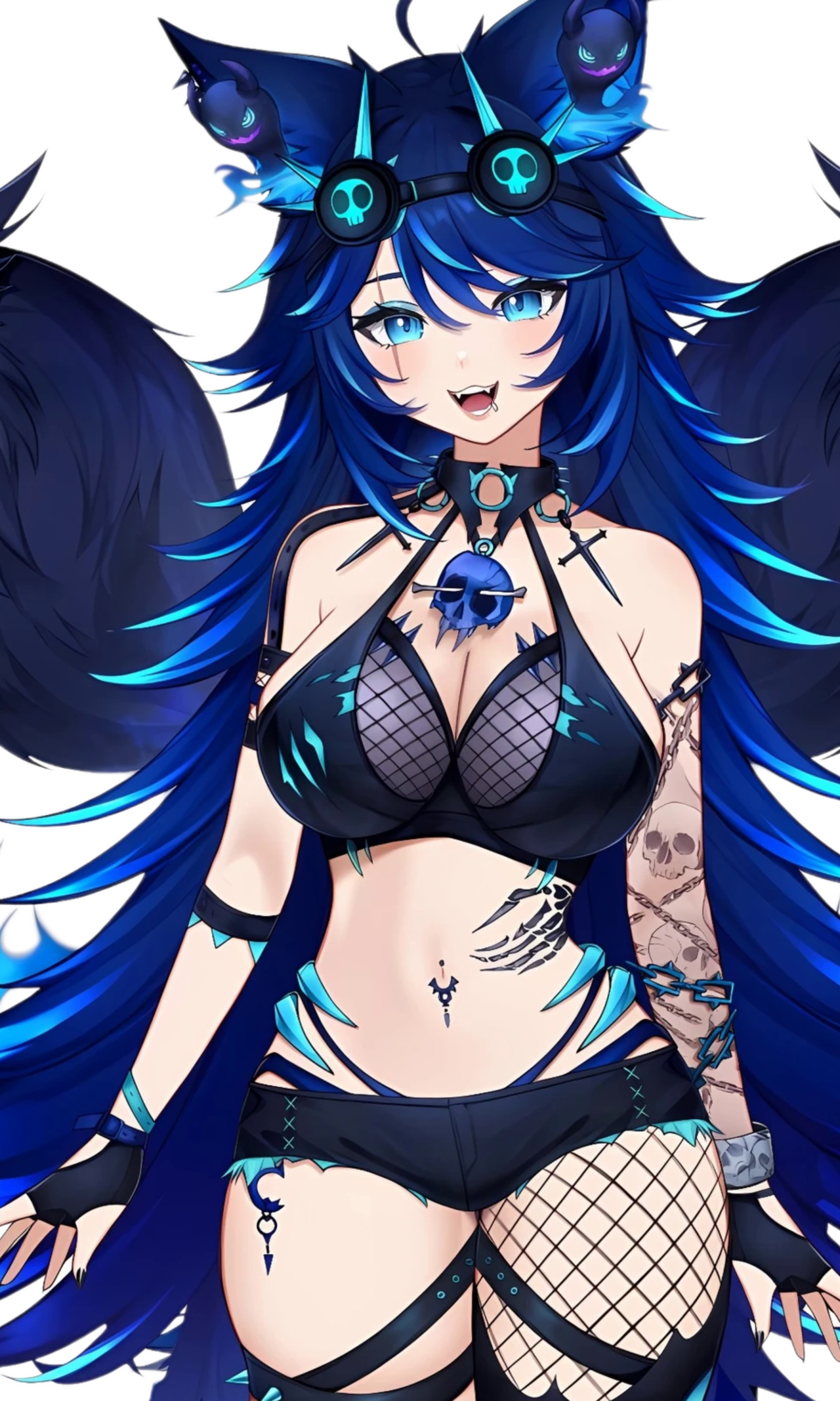 Spite VTuber cobalt haired Cerberus pup 2D model