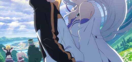 Subaru anime Re:Zero key visual with Subaru Natsuki and Emilia