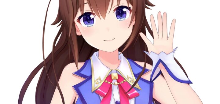 Tokino Sora Hololive VTuber model with long brown hair, golden star hairpin, and idol outfit