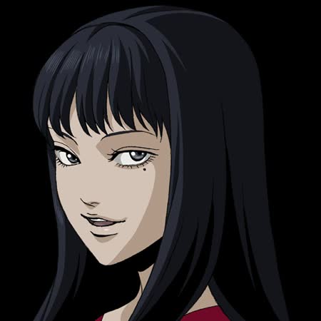 Tomie Kawakami character art showing the beauty mark under her left eye