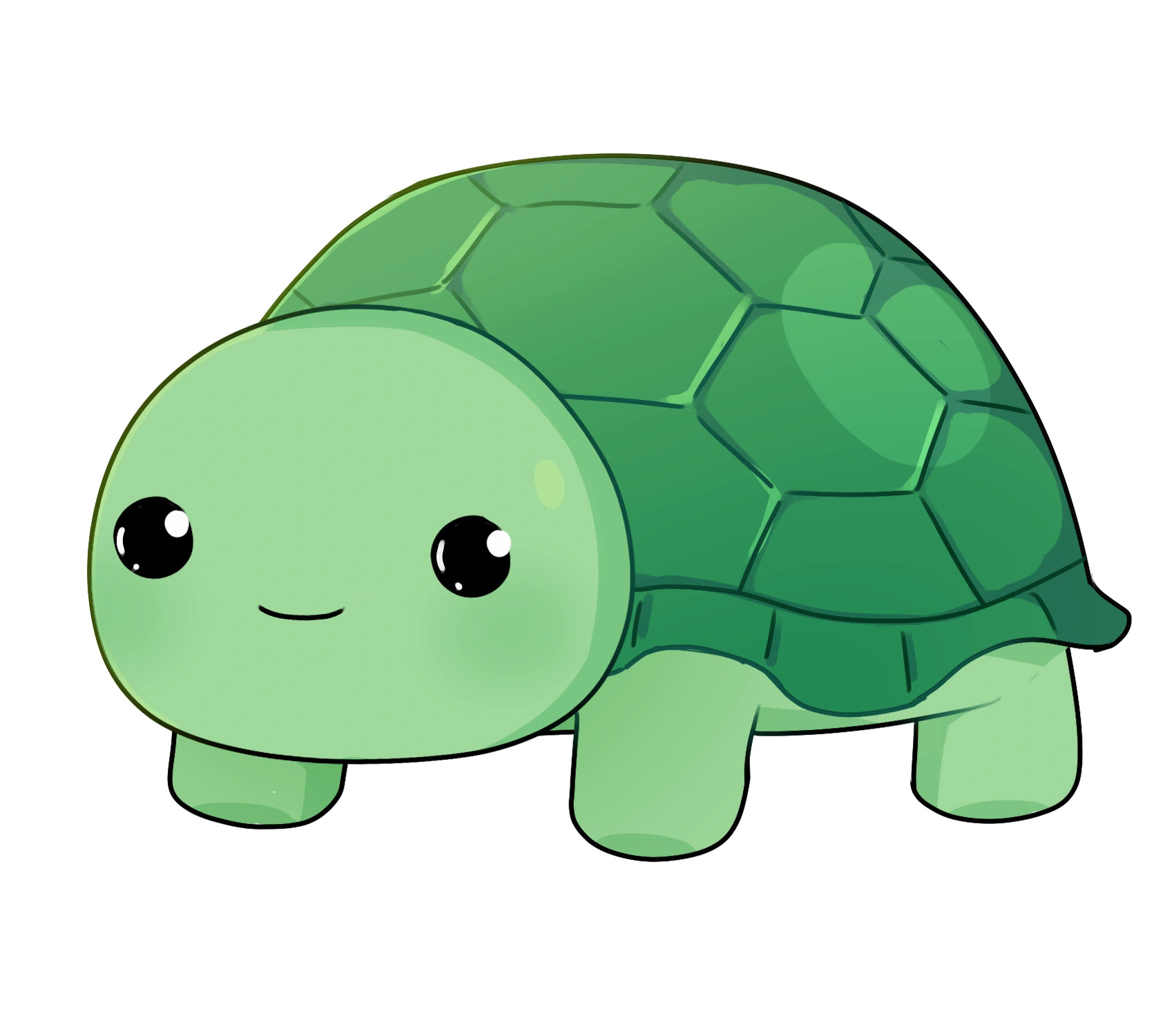 Vedal VTuber green turtle avatar with beady eyes and a dark green shell