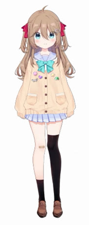 Neuro-sama AI VTuber Live2D model in her cream cardigan design