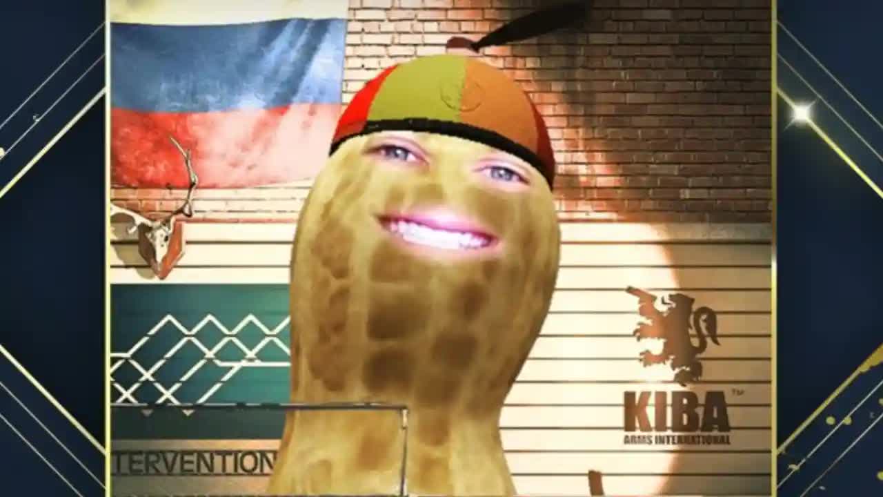TheBurntPeanut peanut avatar with real eyes and mouth over an FPS stream