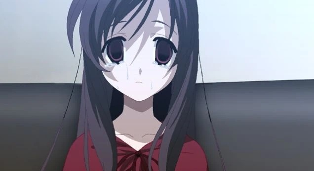 Kotonoha Katsura from School Days with her long black hair and calm expression