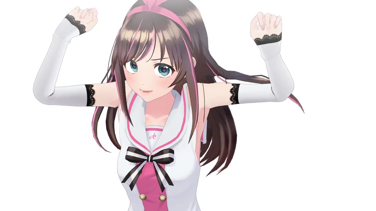 Kizuna AI in her 2016 self introduction video on A.I.Channel, the first video by a self described virtual YouTuber.