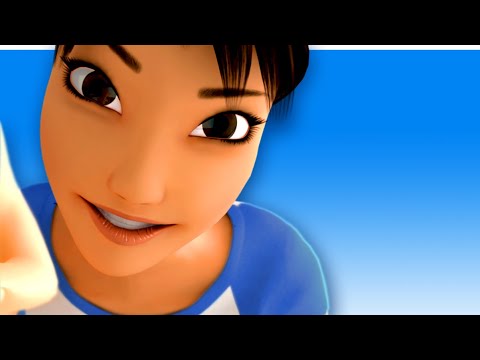 Ami Yamato, the animated character often called the first virtual YouTuber, in her earliest vlog composited into real world footage.