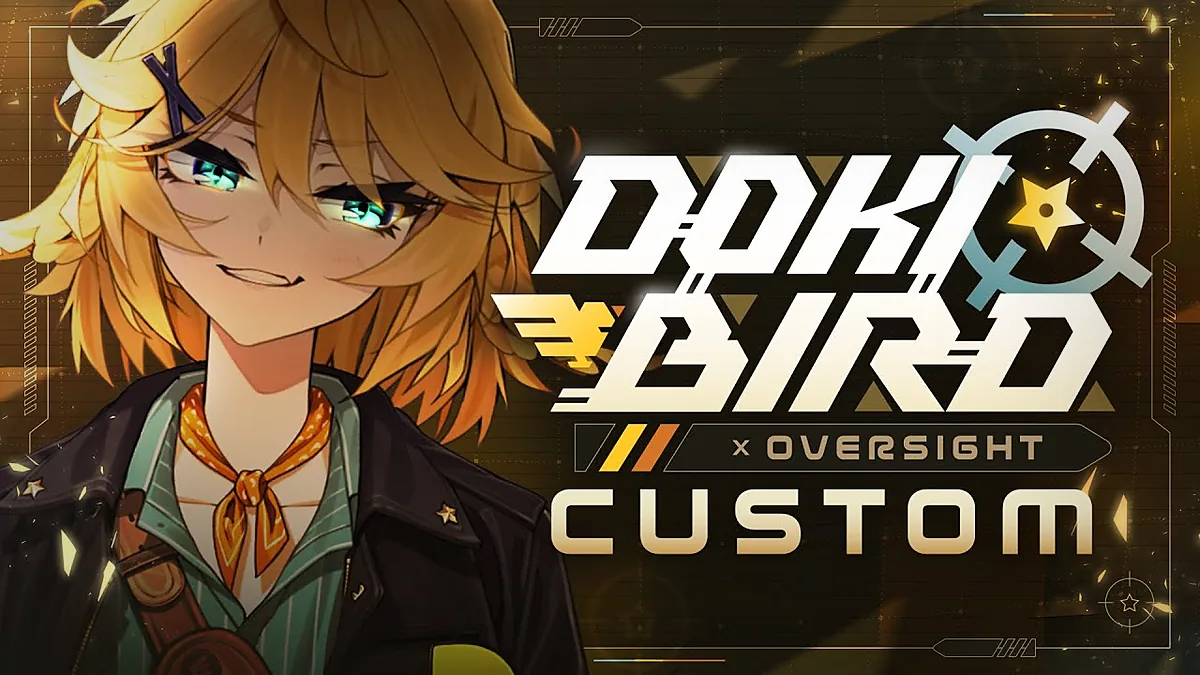 Dokibird x Oversight Apex Legends custom tournament thumbnail featuring Chibidoki's team